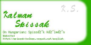 kalman spissak business card